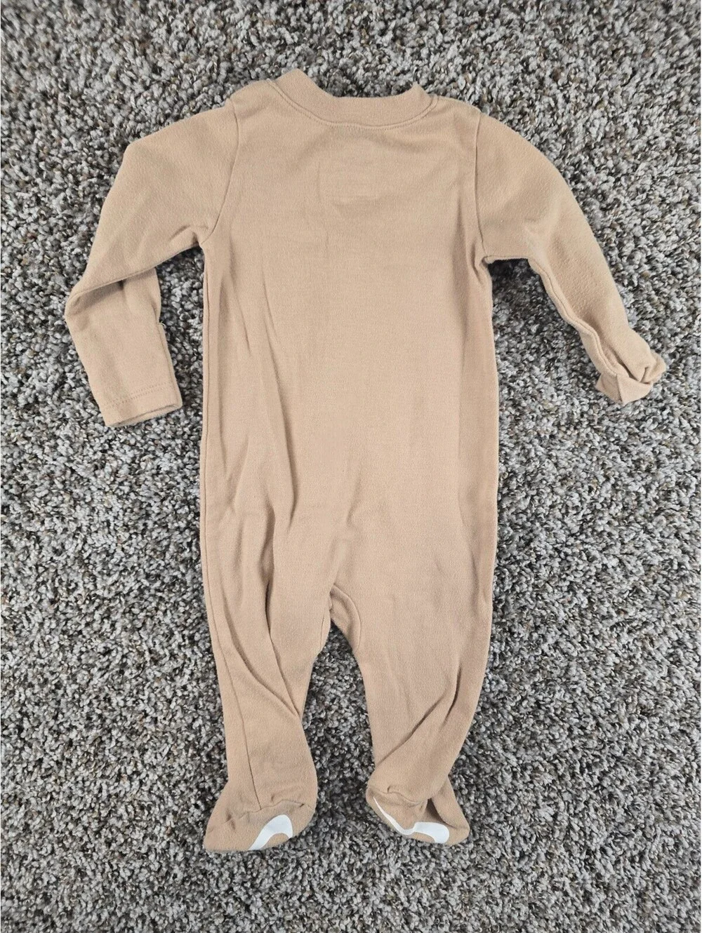 Nike Infant Zip-Front Footed One-Piece Baby Sz 6M Unisex Beige
